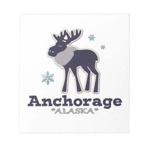 Anchorage Alaska blaue Elche Winter Notizblock