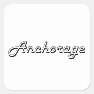 Anchorage Alaska Classic Retro Design Quadratischer Aufkleber