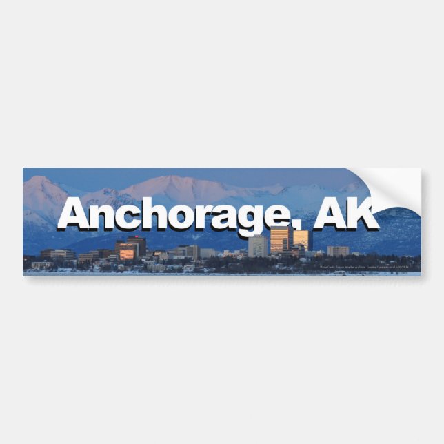 Anchorage Alaska mit Anchorage im Himmel Autoaufkleber (Vorne)