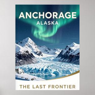 Anchorage Alaska Mountain Frontier Erbe Poster