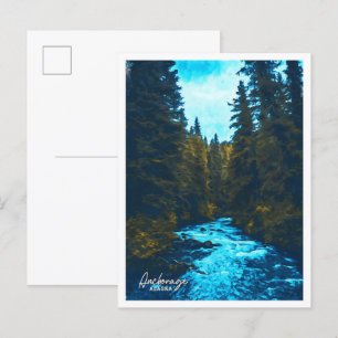 Anchorage Alaska Öl Paint City Landschaft Postkarte