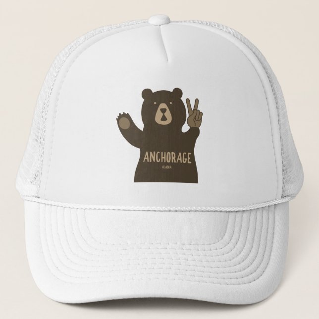 Anchorage Alaska Peace Bear Truckerkappe (Vorderseite)