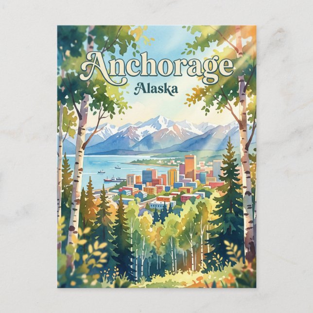 Anchorage Alaska Postkarte (Vorderseite)