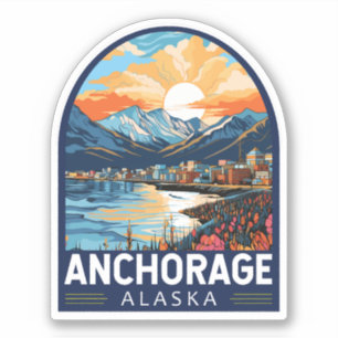 Anchorage Alaska Reisemöglichkeiten Aufkleber