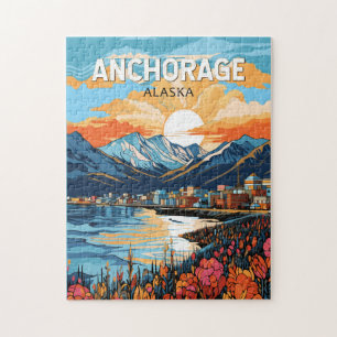 Anchorage Alaska Reisen Kunst Vintag Puzzle