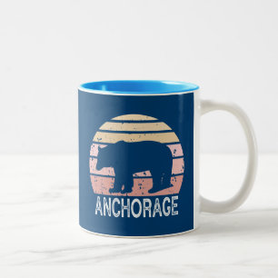Anchorage Alaska Retro Bär Zweifarbige Tasse