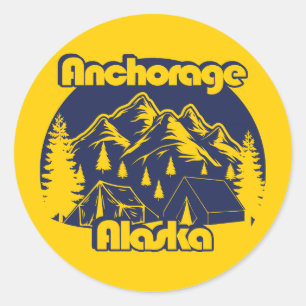 Anchorage Alaska Runder Aufkleber