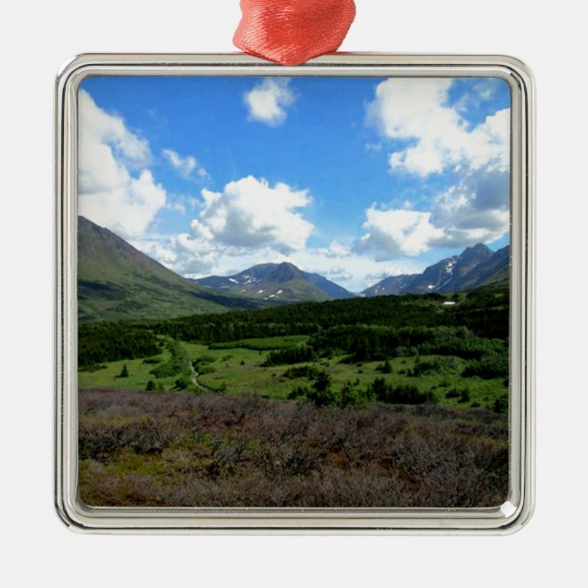 Anchorage Alaska Silbernes Ornament (Vorne)