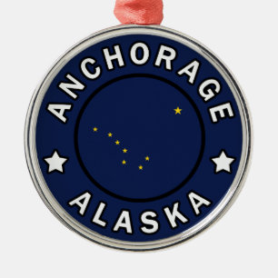 Anchorage Alaska Silbernes Ornament