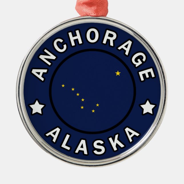 Anchorage Alaska Silbernes Ornament (Vorne)