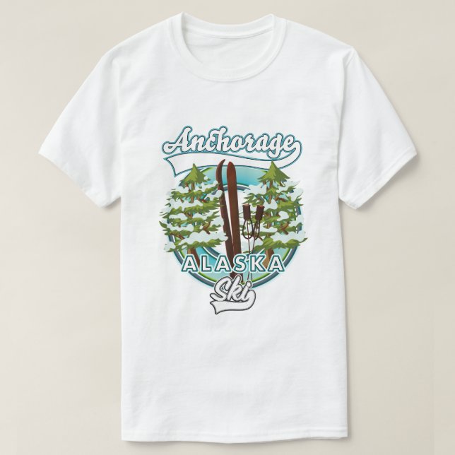 Anchorage Alaska Ski Logo T-Shirt (Design vorne)