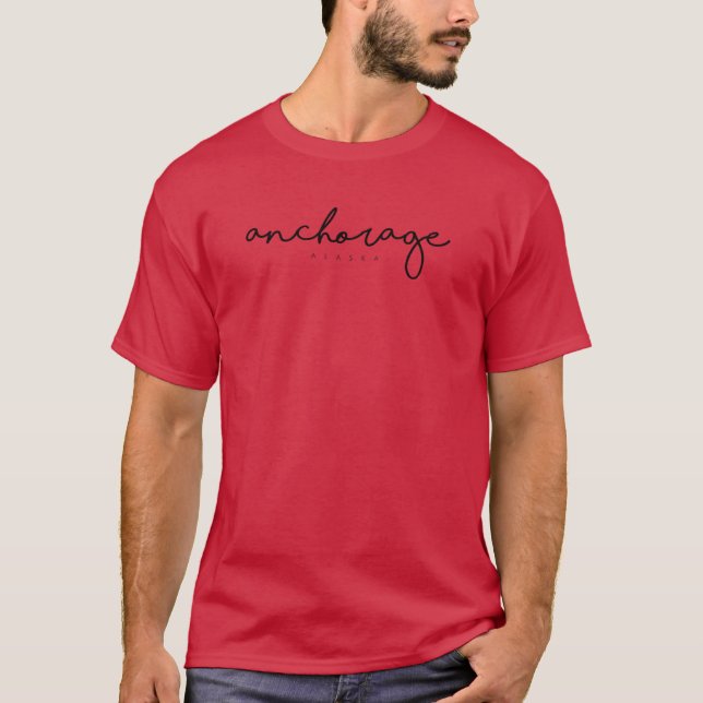 Anchorage alaska tipografie USA T-Shirt (Vorderseite)