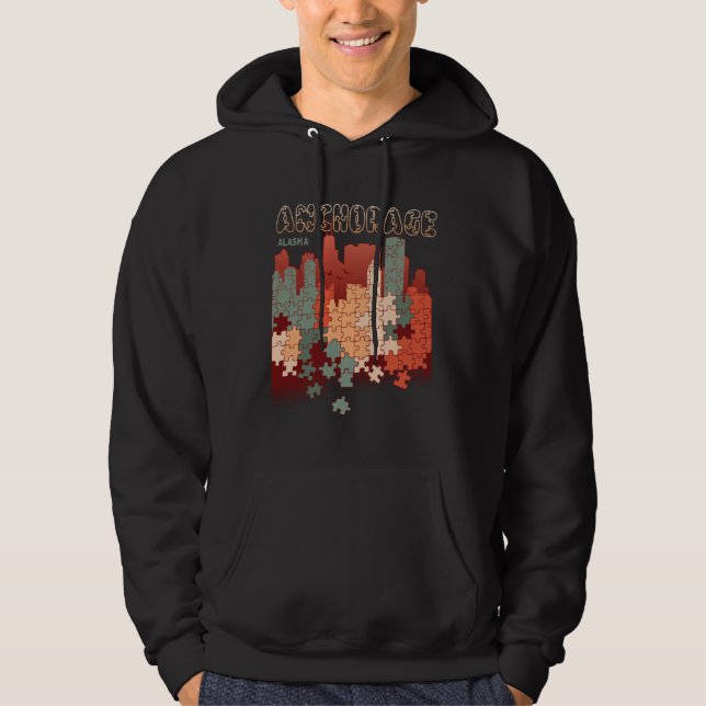 Anchorage In Alaska Travel Souvenir Hoodie (Vorderseite)
