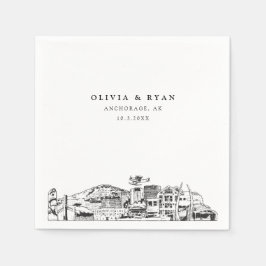 Anchorage Wedding Minimalistisch Paper Serviette
