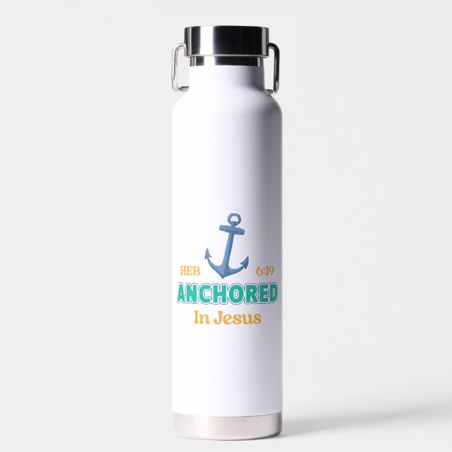 Anchored in Christ Tumbler with Hebrews 6:19 Trinkflasche (Vorne)