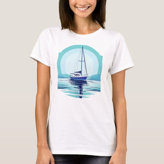 Anchored Sailboat T-Shirt (Vorderseite)