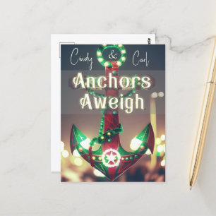 Anchors Away Christmas Cruise Postkarte