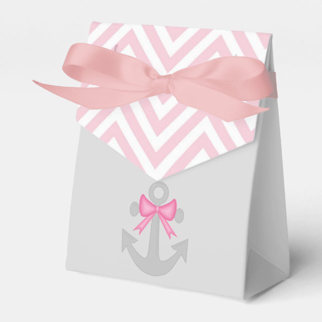 Anchors Away Girl Baby Duschbox Geschenkschachtel (Vorderseite)