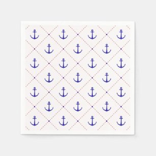 Anchors Away Red White Blue Serviette