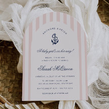 Anchors Aweigh Pink Nautical Girl Baby Shower