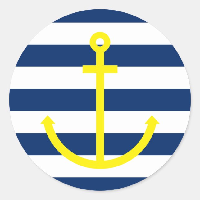 Anchors Aweigh Runder Aufkleber (Vorderseite)