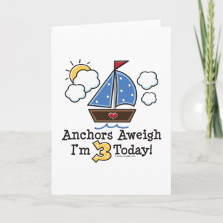 Anchors Aweigh Sailboat 3. Geburtstagseinladungen Einladung