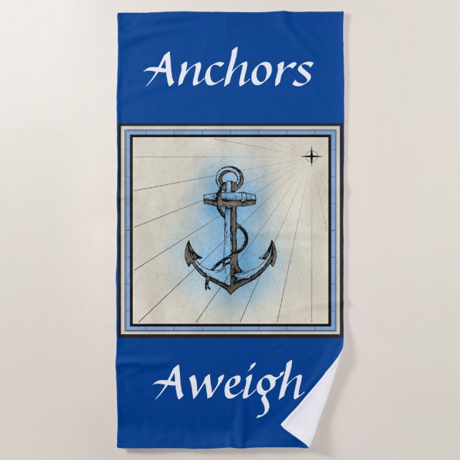 Anchors Aweigh Strandtuch (Vorderseite)