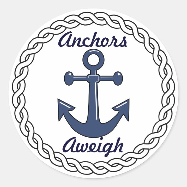 Anchors Aweigh Umschlag Aufklebers Runder Aufkleber (Vorderseite)