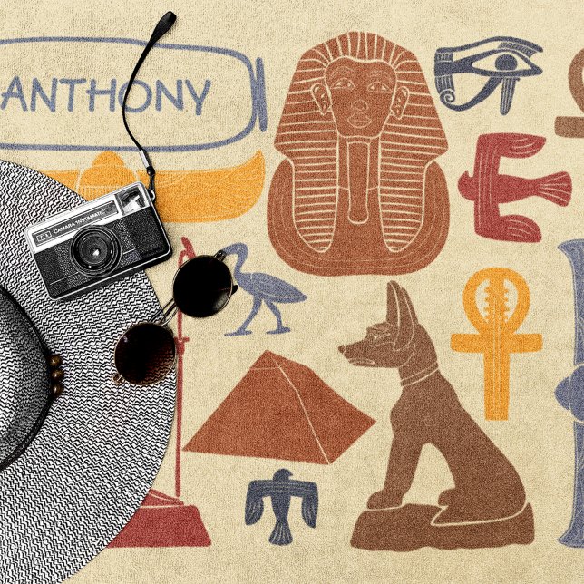 Ancient Ägypten ägyptische Grafik als angenommen Strandtuch (Von Creator hochgeladen)