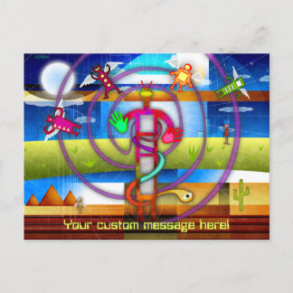 Ancient Alien Astronaut Angel Postkarte