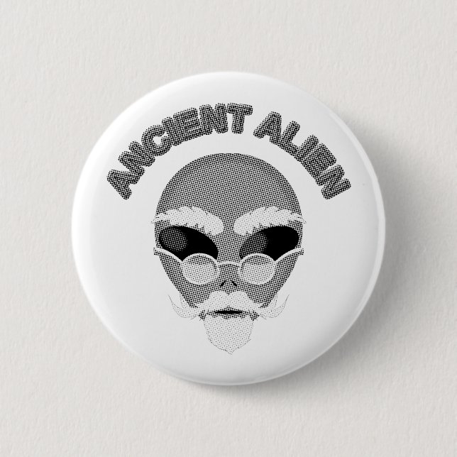 Ancient Alien Head Newsprint Button (Vorderseite)
