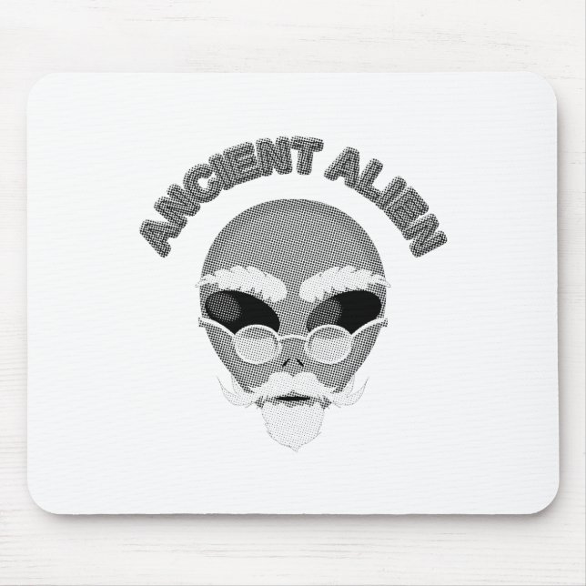 Ancient Alien Head Newsprint Mousepad (Vorne)