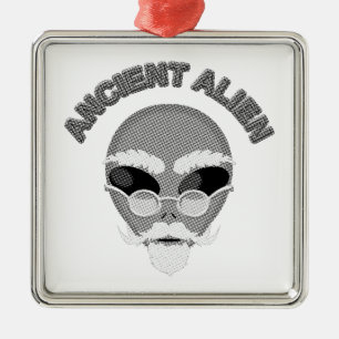 Ancient Alien Head Newsprint Ornament Aus Metall