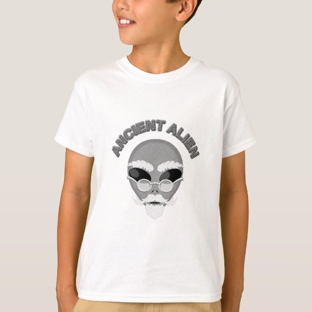 Ancient Alien Head Newsprint T-Shirt (Vorderseite)