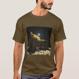 Ancient Alien Moon Ruins T - Shirt   Sci-Fi Lunar 