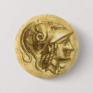 Ancient Athena Coin Button