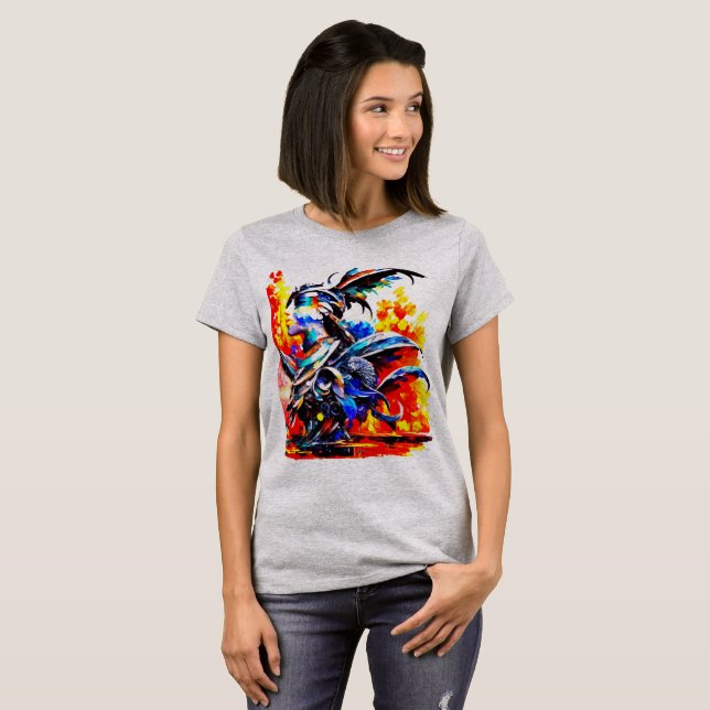 Ancient Beauty - Moderne Abstrakte Kunst T-Shirt (Vorne ganz)