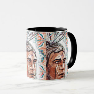 Ancient chieftan und Fraktal Muster Tasse