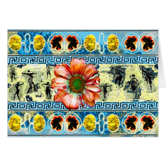 Ancient Dance Blume Patterns & Tänzer (Vorderseite (Horizontal))