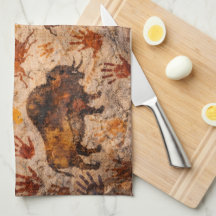 Ancient echoes cave painting and hand print tea to