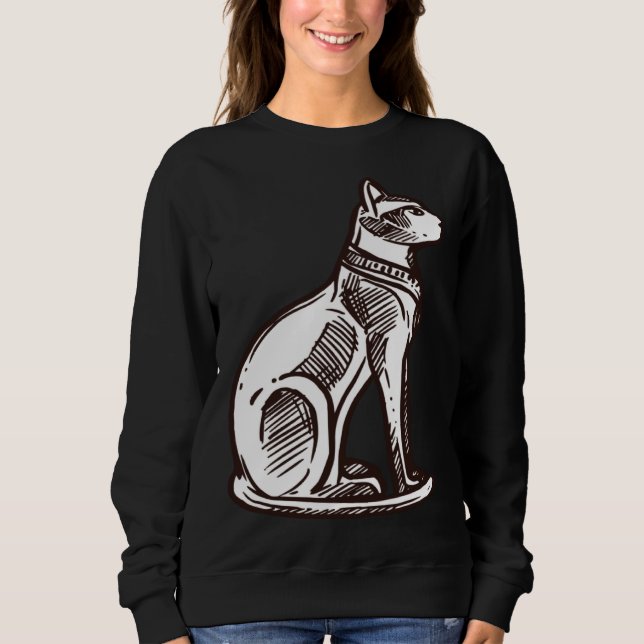 Ancient Egypt Cat Goddess Sacred Animal Deity God Sweatshirt (Vorderseite)