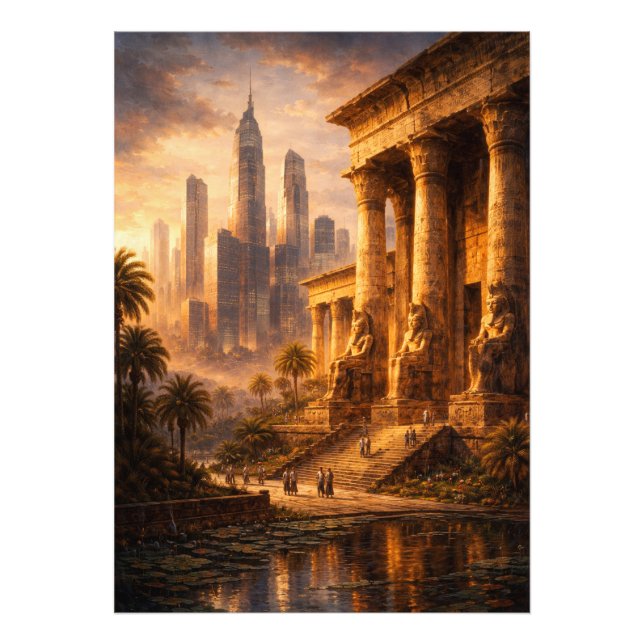 Ancient Egypt Future Skyline Art Fotodruck (Vorne)