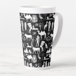 Ancient Egypt Hieroglyphic Symbol Pattern Milchtasse