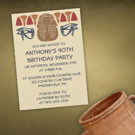 Ancient Egypt King Tut Themed Custom Party Einladung