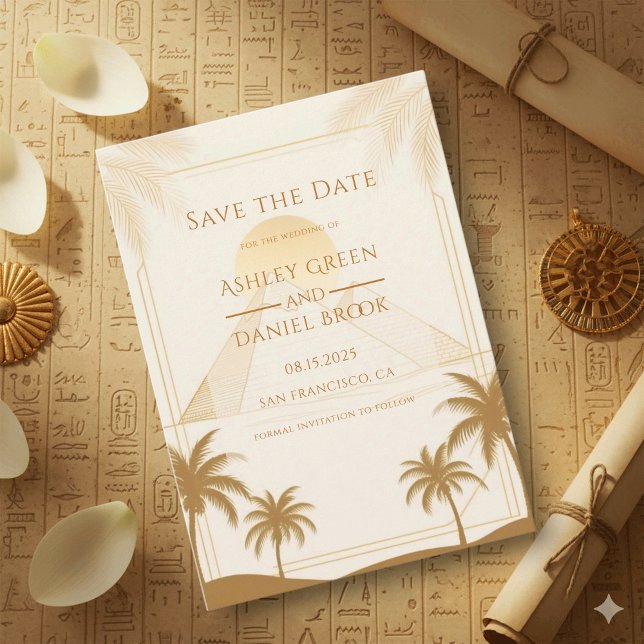 Ancient Egypt Pyramids Of Giza Destination Wedding Save The Date (Von Creator hochgeladen)