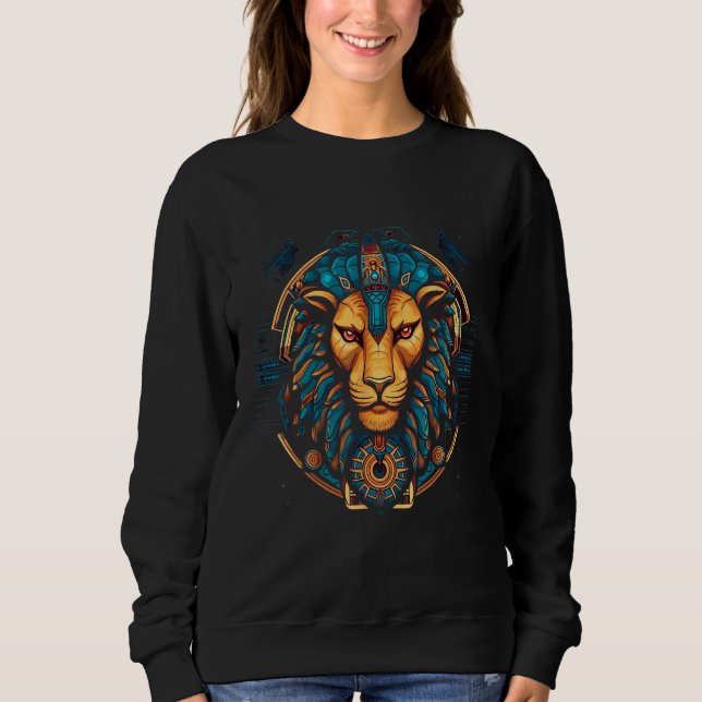 Ancient Egypt Style Leo Zodiac Design Sweatshirt (Vorderseite)