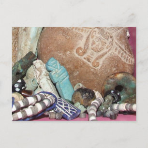 Ancient Egyptian amulets and beads Postcard Postkarte