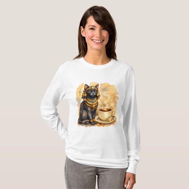 Ancient Egyptian Cat Bastet Mythology Design T-Shirt (Vorne ganz)