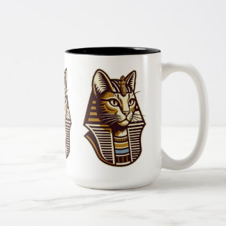 Ancient Egyptian Cat Coffee Mug – Pharaoh Cat Desi Zweifarbige Tasse