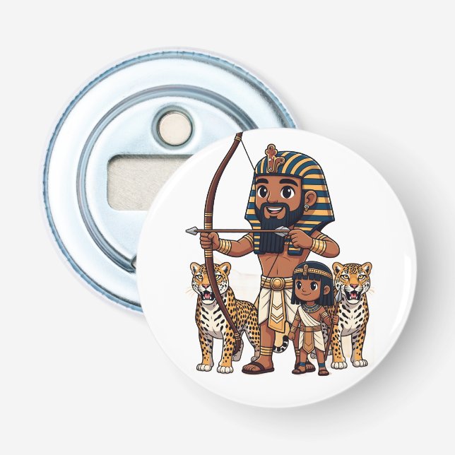 Ancient Egyptian Hunt with Leopards Flaschenöffner (Vorderseite)